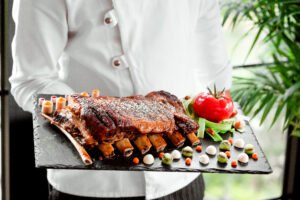 fried meat with cheese and green